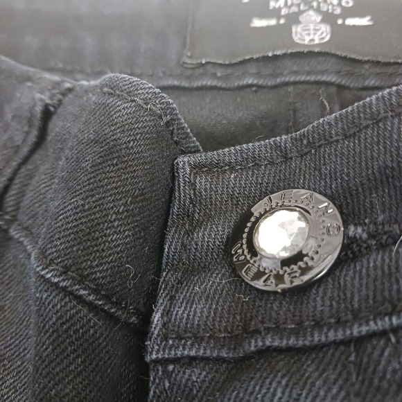 Prada BLACK Jeans MILANO Italy Sz 27  Embelished Jewels Pockets Straight Y2k - Picture 7 of 16